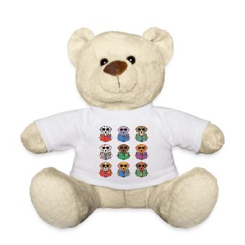 T-shirt Dogs Glasses Readers Gift Reading - Teddy Bear - white - Front