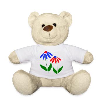 two flowers - Teddy Bear - white - Front