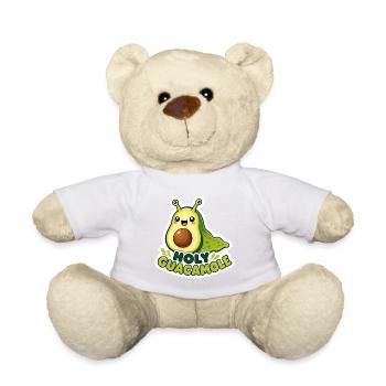 Cute Avocado Slug Holy Guacamole Pun - Teddy Bear - white - Front