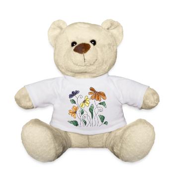 Flowers - Teddy Bear - white - Front