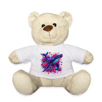 Cosmic Whale Universe Flowers Surrealism - Teddy Bear - white - Front