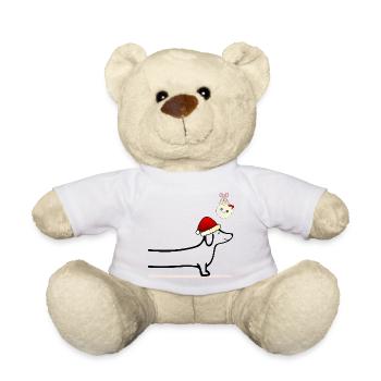 Christmas Dog Dachshund - Teddy Bear - white - Front