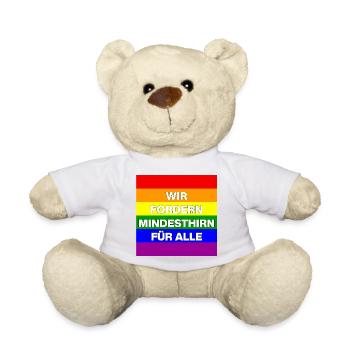 WIR FORDERN MINDESTHIRN FÜR ALLE, NO NZS, NO AFD - Teddy - Weiß - Vorne