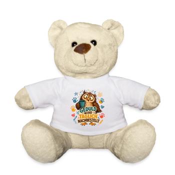Geduld Wird Nachbestellt – Erzieherin Eule - Teddy - Weiß - Vorne