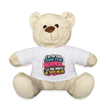 J’ai essayé d’être normal – Humour rétro - Nounours - blanc - Devant