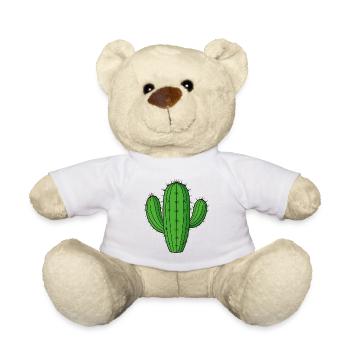 Green Columnar Cactus – Sweet Desert Plant - Teddy Bear - white - Front