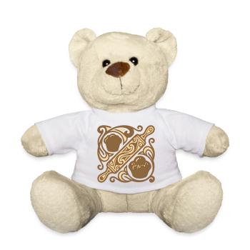 Rolling Pin Baking Graphic - Teddy Bear - white - Front