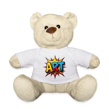 Pop Art "ART" – Gaudy Art Typography Design - Teddy Bear - white - Front