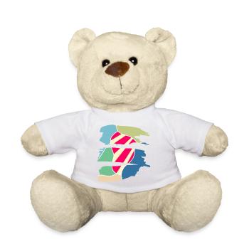 Retro Modern Color Design - Teddy Bear - white - Front