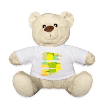 Casual Art - Abstract Color Shape Design - Teddy Bear - white - Front