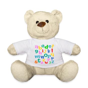 Lettres ABC pour enfants d’école - Nounours - blanc - Devant