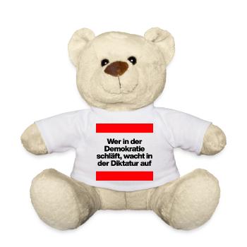 WER I D DEMOKRATIE SCHLÄFT, WACHT IN DIKTATUR AUF - Teddy - Weiß - Vorne