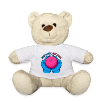 Mains bleues et fruits roses – Pop Art - Nounours - blanc - Devant