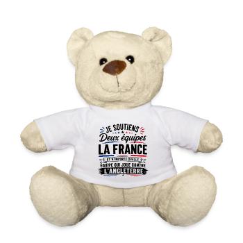 Je Soutiens Deux équipes la France - Nounours - blanc - Devant