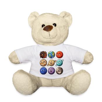 Planet Buddy Cartoon Series - Teddy Bear - white - Front