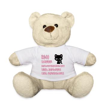 ICH HASSE MORGENMENSCHEN UND MORGEN UND MENSCHEN - Teddy - Weiß - Vorne
