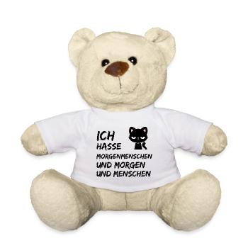 ICH HASSE MORGENMENSCHEN UND MORGEN UND MENSCHEN - Teddy - Weiß - Vorne