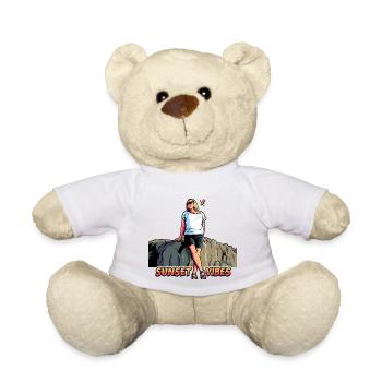 Sunset Vibes Holiday Pop Art Graphics - Teddy Bear - white - Front