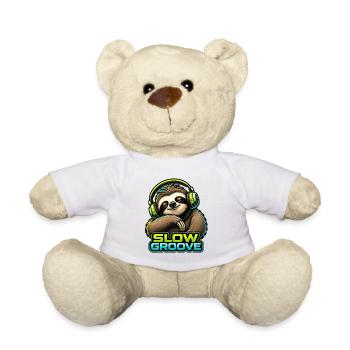 Sloth - Slow Groove - Teddy Bear - white - Front
