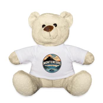 Retro Montenegro Bay of Kotor Badge - Teddy Bear - white - Front