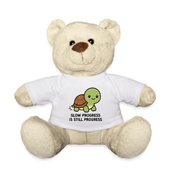 Slow Progress Is Still Progress Cute Kawaii Turtle - Teddy Bear - white - Front