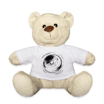 Bowling Ball Line Art - Teddy Bear - white - Front