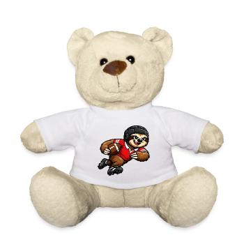 Cute sloth playing rugby - Teddy Bear - white - Front