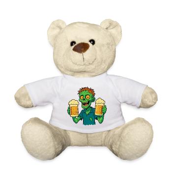 Zombie heureux avec de la bière - Nounours - blanc - Devant