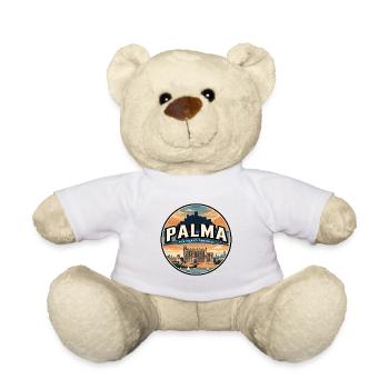 Retro Palma Cathedral Travel Badge - Teddy Bear - white - Front