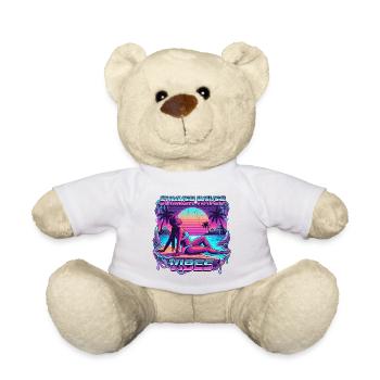 Synthwave Holiday Vibrations 80s - Teddy - Weiß - Vorne