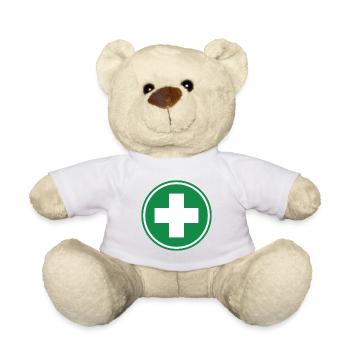 Green First Aid Cross Medical Emergency Healthcare - Teddy Bear - white - Front