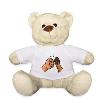 Fist Bump Bond Across Species Animal friend - Teddy Bear - white - Front