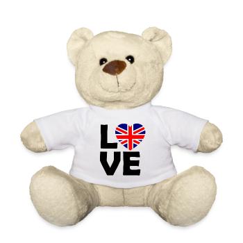 UK Flaggenherz - Teddy - Weiß - Vorne