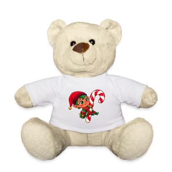 Zuckerstangen-Elfen-Weihnachtsfreude - Teddy - Weiß - Vorne