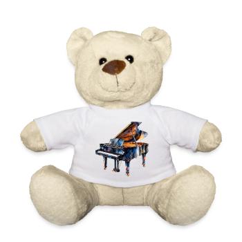 Wasserfarben Piano Impression - Teddy - Weiß - Vorne