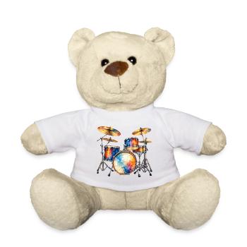 Farbexplosion Schlagzeug-Set - Teddy - Weiß - Vorne