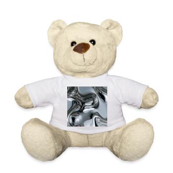 Abstraktes flüssiges Chrom - Teddy - Weiß - Vorne