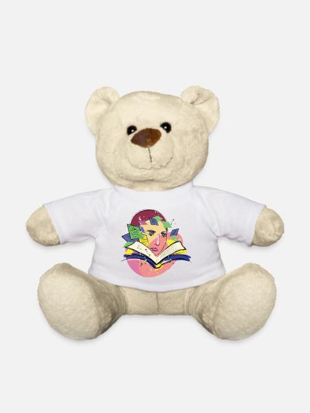 Abstraktes Buch Lesen & Lernen Kunst Design - Teddy - Weiß