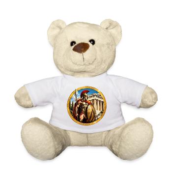 Spartanischer Krieger vor Tempel - Teddy - Weiß - Vorne
