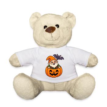Kuscheliger Gnom im Kürbis Halloween - Teddy - Weiß - Vorne