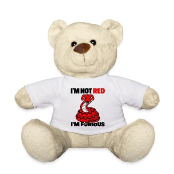 Wütende Rote Schlange – Ich bin nicht rot, ich bin wütend - Teddy - Weiß - Vorne