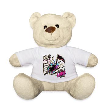 Lustiges Musikgeschenk – Musik bleibt nicht in den Linien - Teddy - Weiß - Vorne