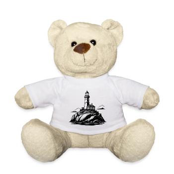 Leuchtturm auf dem Felsen - Teddy - Weiß - Vorne