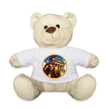 Spartaner Gladiator vor Tempel - Teddy - Weiß - Vorne
