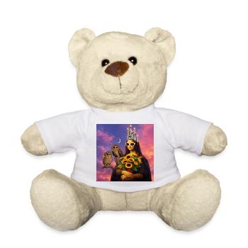Modernes Porträt mit Sonne und Eulen - Teddy - Weiß - Vorne