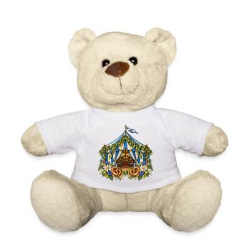 Festzelt mit Hopfen, Brezeln & Edelweiß - Teddy - Weiß - Vorne