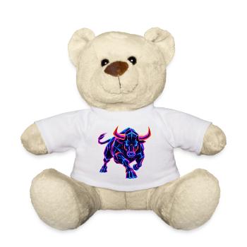 Neon Wall Street Bullenmacht - Teddy - Weiß - Vorne