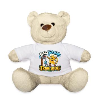 Spare Wasser, trink Bier! – Lustiger Bierkrug - Teddy - Weiß - Vorne