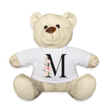 M Buchstabe Monogram Floral - Teddy - Weiß - Vorne