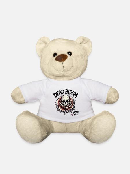 Dead Bloom Skull Rose Tattoo - Teddy - Weiß